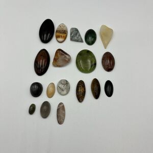 Large lot of 18 various gemstone cabochons